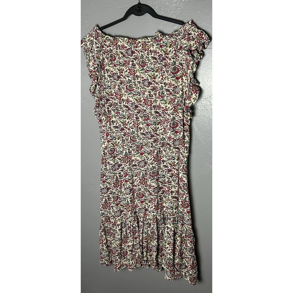 Natural Life Women's Midi Dress Floral Size XL Tassels Short Sleeve Spring Boho - Picture 7 of 11